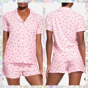 Skims Limited Edition Soft Lounge Sleep Set Cherry Print New